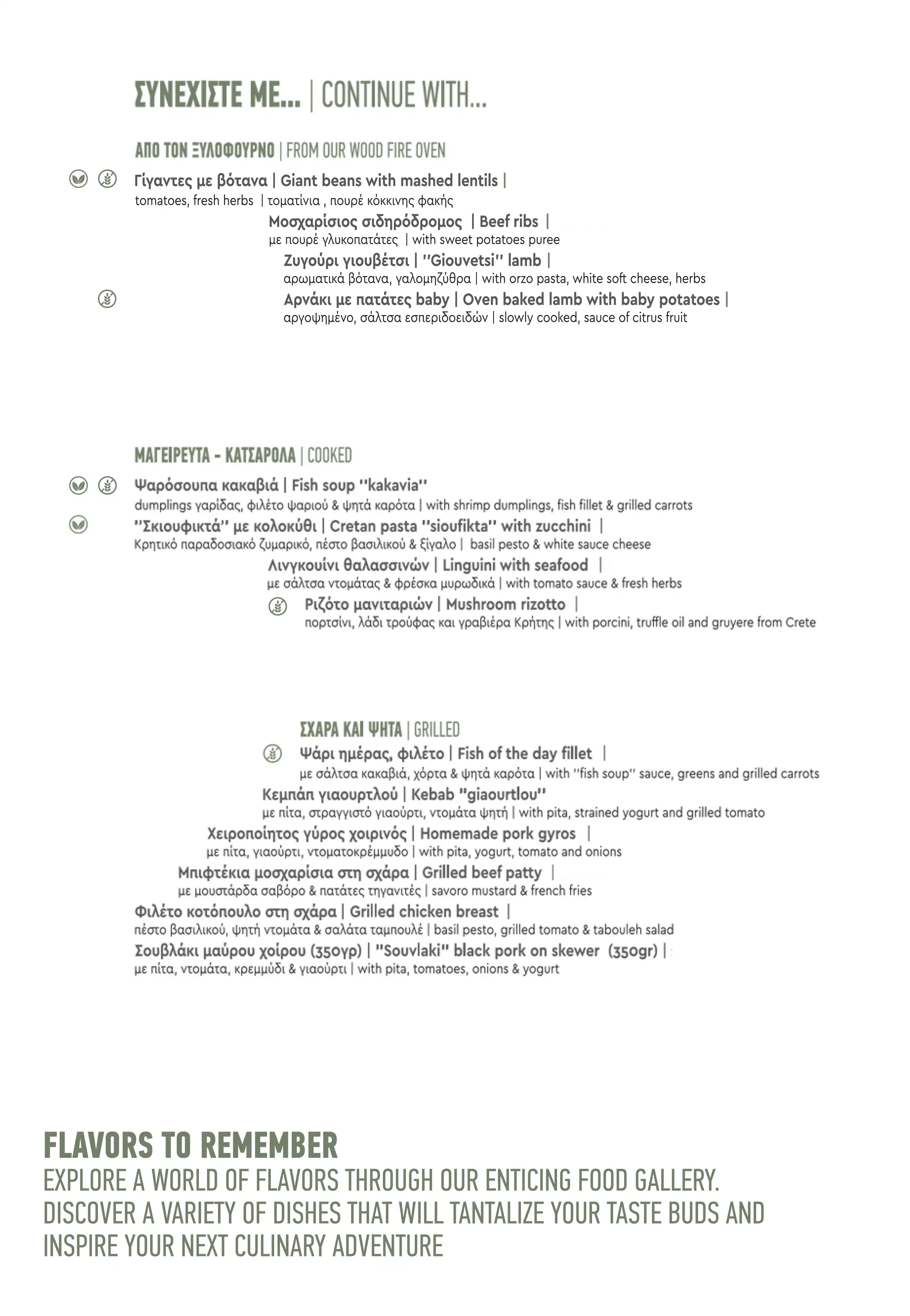 Menu description